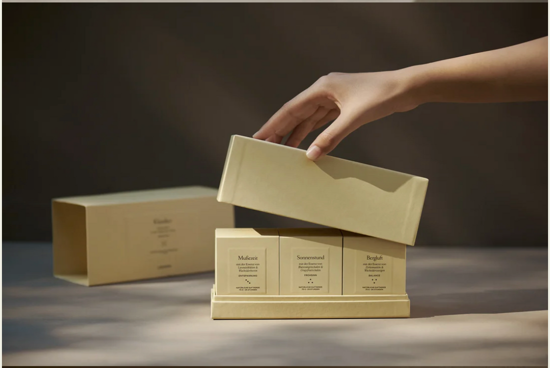 Geschenkbox &quot;Die vierte Jahreszeit&quot; – 3er Duftkerzen Set